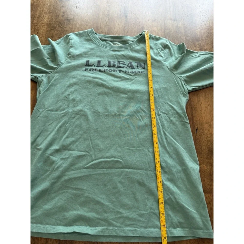 L.L. Bean Long Sleeve Graphic Tee Shirt Green Freeport Maine Men's Size M Tall